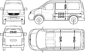 Volkswagen Transporter Van (2006) - Folzwagen - drawings, dimensions, pictures of the car
