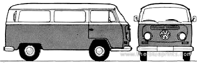 Volkswagen Typ 2a (1971) - Фольцваген - чертежи, габариты, рисунки автомобиля