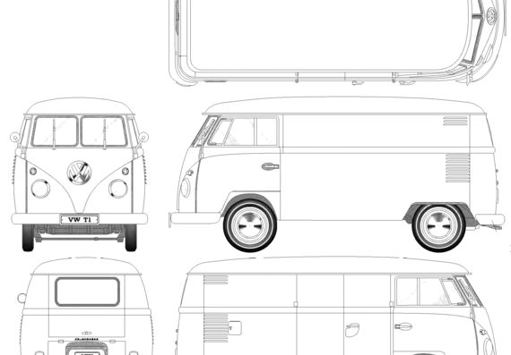 Volkswagen Type 1 - Фольцваген - чертежи, габариты, рисунки автомобиля
