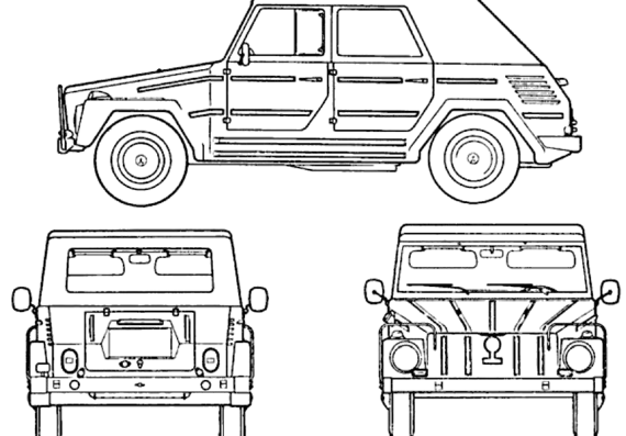 Volkswagen Type 181 - Фольцваген - чертежи, габариты, рисунки автомобиля