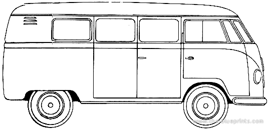 Volkswagen Type 2 Microbus (1954) - Фольцваген - чертежи, габариты, рисунки автомобиля