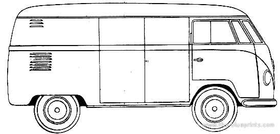 Volkswagen Type 2 Microvan (1954) - Фольцваген - чертежи, габариты, рисунки автомобиля