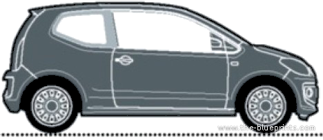 Volkswagen Up! 3-Door - Фольцваген - чертежи, габариты, рисунки автомобиля
