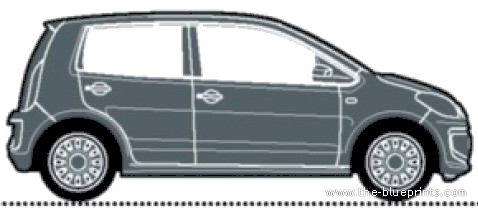 Volkswagen Up! CNG - Фольцваген - чертежи, габариты, рисунки автомобиля