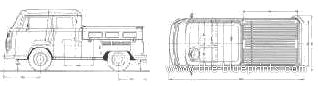 Volkswagen VW T2b Crew Cab 1972 - 1979 - Folzwagen - drawings, dimensions, pictures of the car