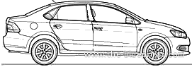 Volkswagen Vento 1.6 TDi (2010) - Фольцваген - чертежи, габариты, рисунки автомобиля