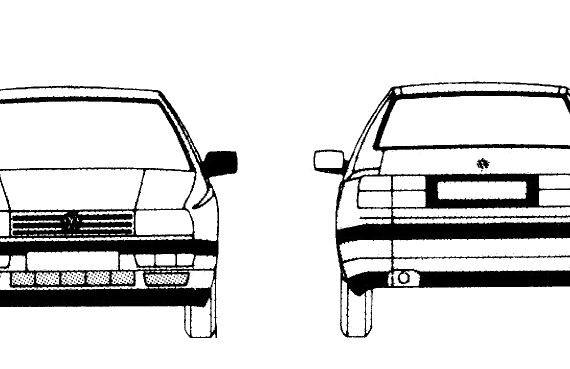 Volkswagen Vento (1995) - Фольцваген - чертежи, габариты, рисунки автомобиля