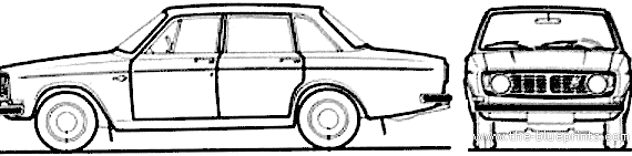Volvo 144 DL (1968) - Вольво - чертежи, габариты, рисунки автомобиля