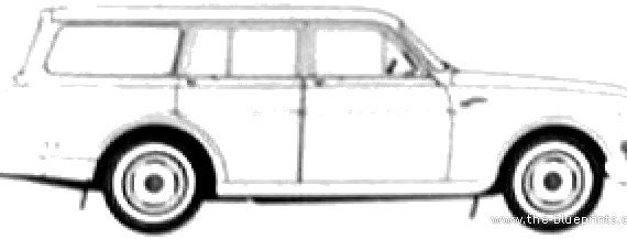 Volvo 220 Amazon Estate (1962) - Вольво - чертежи, габариты, рисунки автомобиля