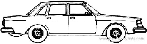 Volvo 244 DL (1977) - Вольво - чертежи, габариты, рисунки автомобиля