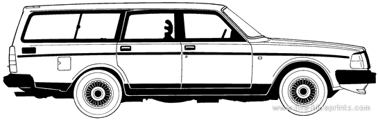 Volvo 245 Turbo (1985) - Вольво - чертежи, габариты, рисунки автомобиля