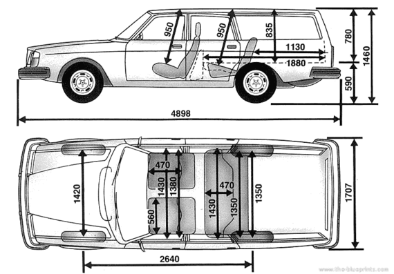 Volvo 265 - Вольво - чертежи, габариты, рисунки автомобиля