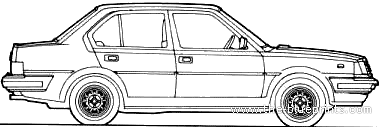 Volvo 340 (1984) - Вольво - чертежи, габариты, рисунки автомобиля