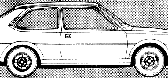 Volvo 343 DL (1980) - Вольво - чертежи, габариты, рисунки автомобиля