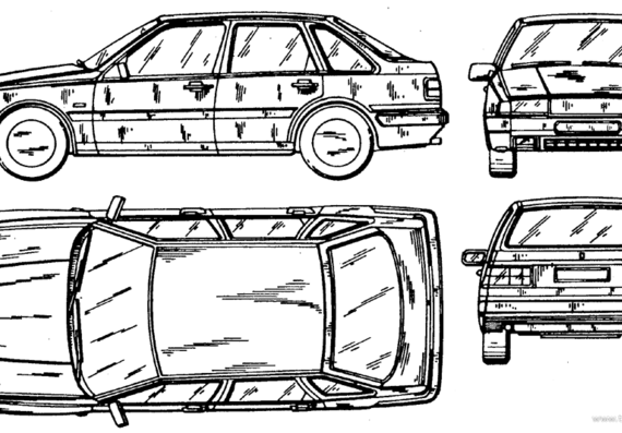Volvo 440 - Вольво - чертежи, габариты, рисунки автомобиля