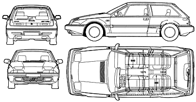 Volvo 480ES (1993) - Вольво - чертежи, габариты, рисунки автомобиля