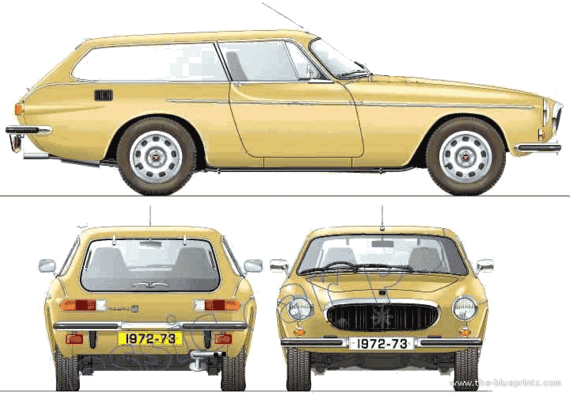 Volvo P1800ES (1973) - Вольво - чертежи, габариты, рисунки автомобиля
