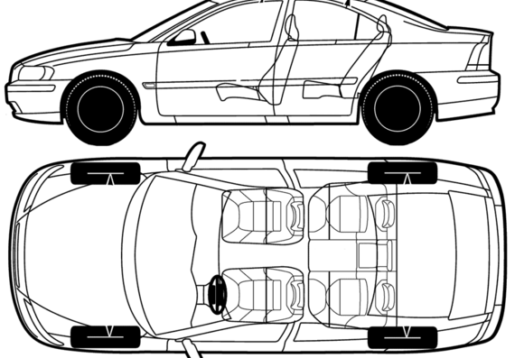 Volvo S60 - Вольво - чертежи, габариты, рисунки автомобиля
