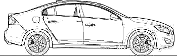 Volvo S60 (2011) - Вольво - чертежи, габариты, рисунки автомобиля