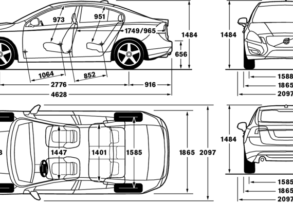 Volvo S60 (2012) - Volvo - drawings, dimensions, pictures of the car