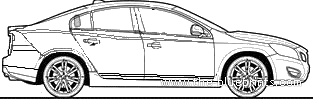 Volvo S60 2.0 D3 SE (2010) - Вольво - чертежи, габариты, рисунки автомобиля