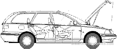 Volvo V40 (2001) - Вольво - чертежи, габариты, рисунки автомобиля