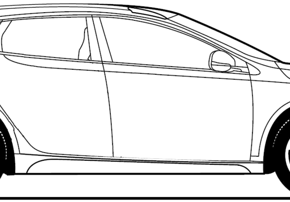 Volvo V40 Cross Country (2013) - Вольво - чертежи, габариты, рисунки автомобиля