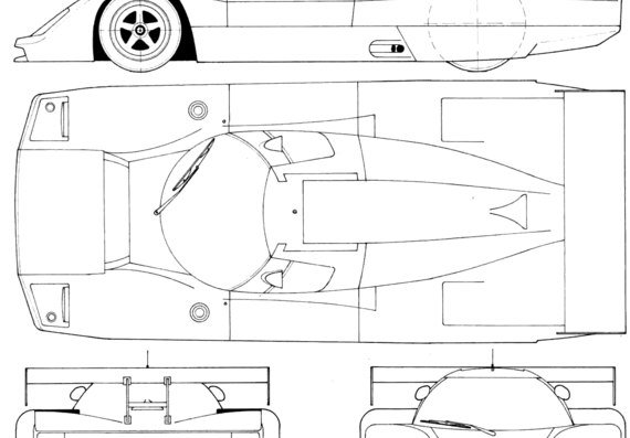 WM Peugeot P82T Le Mans (1982) - Разные автомобили - чертежи, габариты, рисунки автомобиля