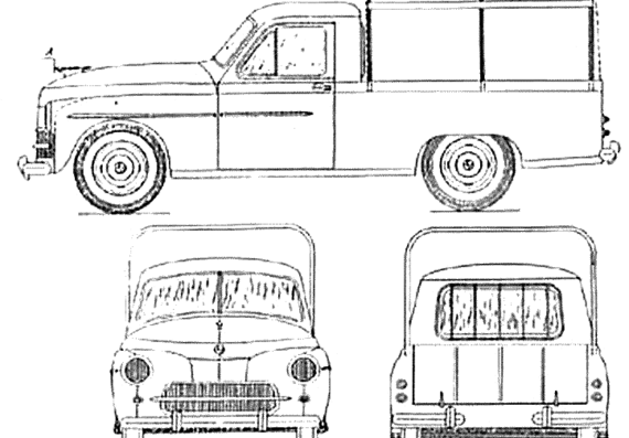 Warszawa Pick-Up - Разные автомобили - чертежи, габариты, рисунки автомобиля