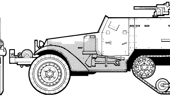 White M2 Scout Car (1942) - Разные автомобили - чертежи, габариты, рисунки автомобиля