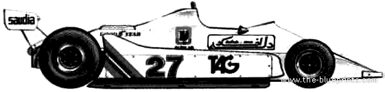 Williams FW07B F1 (1980) - Уильям - чертежи, габариты, рисунки автомобиля
