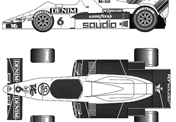 Williams FW09 Dallas GP (1984) - Уильям - чертежи, габариты, рисунки автомобиля
