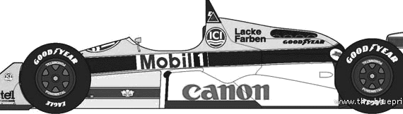 Williams FW12 F1 GP (1988) - Уильям - чертежи, габариты, рисунки автомобиля