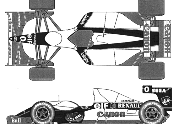 Williams FW15C Monaco GP - William - drawings, dimensions, pictures of the car