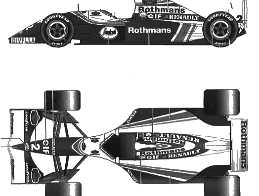 Williams FW16 Brazil GP - Уильям - чертежи, габариты, рисунки автомобиля