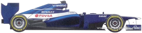 Williams Renault FW 34 F1 GP (2012) - Разные автомобили - чертежи, габариты, рисунки автомобиля