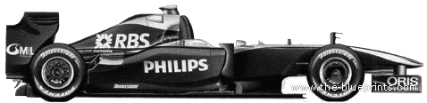 Williams Toyota FW31 F1 GP (2009) - Тойота - чертежи, габариты, рисунки автомобиля