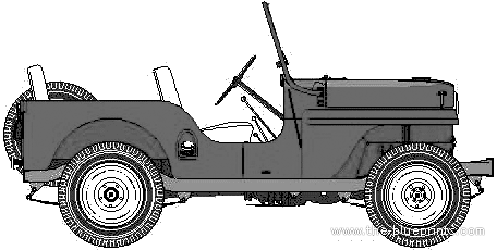 Willis Jeep CJ-4 - Виллис - чертежи, габариты, рисунки автомобиля