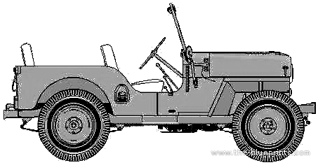 Willis Jeep CJ-4 X98 - Виллис - чертежи, габариты, рисунки автомобиля