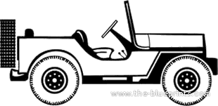 Willys Jeep CJ-3B - Виллис - чертежи, габариты, рисунки автомобиля