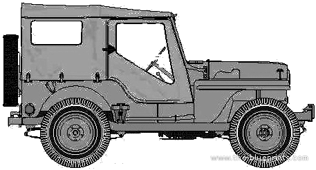 Willys Jeep CJ-4M - Виллис - чертежи, габариты, рисунки автомобиля