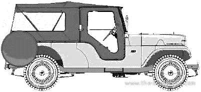 Willys Jeep CJ6A Tuxedo Park - Виллис - чертежи, габариты, рисунки автомобиля