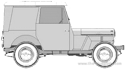 Willys Jeep DJ3A Delivery - Виллис - чертежи, габариты, рисунки автомобиля