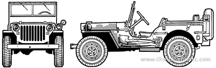 Willys Jeep MBE - Виллис - чертежи, габариты, рисунки автомобиля