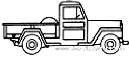 Willys Jeep Pick-up (1964) - Виллис - чертежи, габариты, рисунки автомобиля