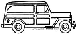Willys Jeep Van (1964) - Виллис - чертежи, габариты, рисунки автомобиля