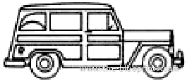 Willys Jeep Wagon (1964) - Виллис - чертежи, габариты, рисунки автомобиля