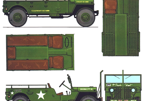 Willys Jeep lwb - Willis - drawings, dimensions, pictures of the car