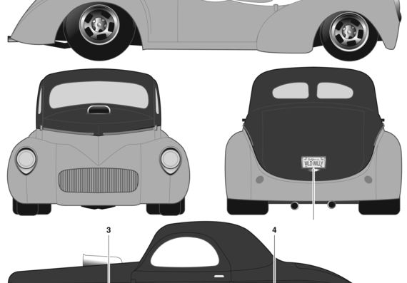 Willys Street Rod (1941) - Willis - drawings, dimensions, pictures of the car