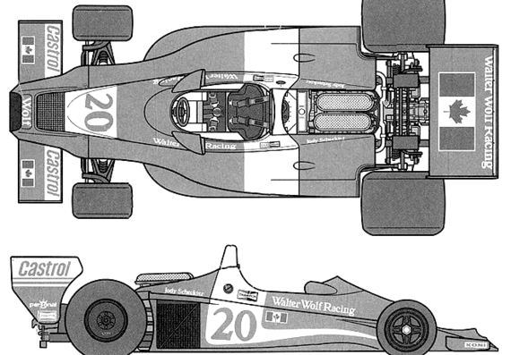 Wolf WR1 F1 GP (1977) - Разные автомобили - чертежи, габариты, рисунки автомобиля